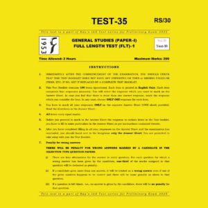 RAU,IAS 2025 TEST-35 GS FULL LENGTH TEST-1 2025 FINAL (ENGLISH) {BLACK AND WHITE}