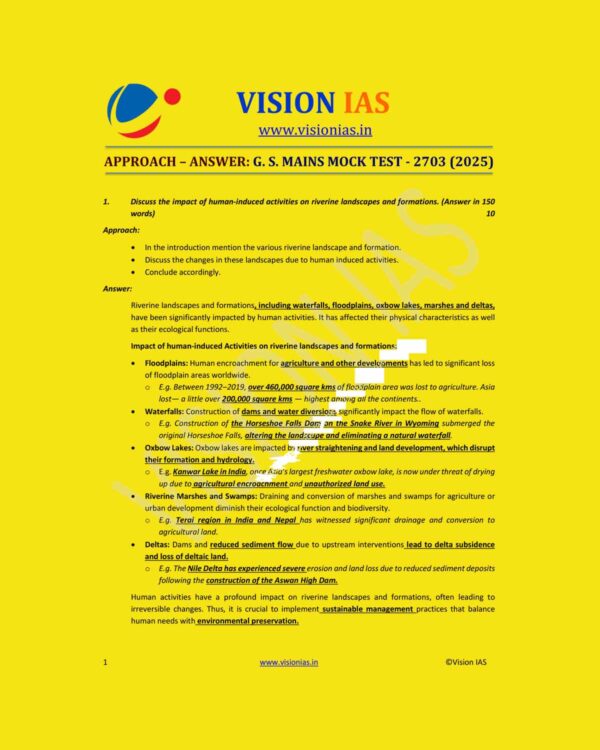 VISION IAS 2025 TEST-13 2703 MODEL ANSWER 2025 FINAL (ENGLISH) {BLACK AND WHITE}