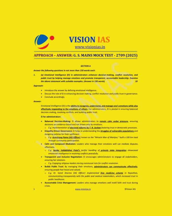 VISION IAS 2025 TEST-19 2709 MODEL ANSWER 2025 FINAL (ENGLISH) {BLACK AND WHITE}