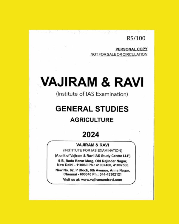 VAJIRAM AND RAVI 2025 AGRICULTURE PRINTED FINAL (ENGLISH) {BLACK AND WHITE}