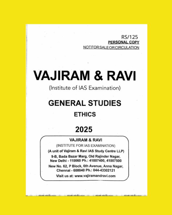 VAJIRAM AND RAVI 2025 PRINTED ETHICS FINAL (ENGLISH) {BLACK AND WHITE}