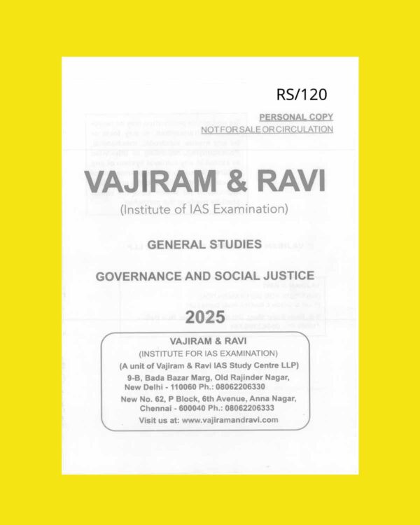 VAJIRAM AND RAVI 2025 PRINTED GOVERNANCE AND SOCIAL JUSTICE FINAL (ENGLISH) {BLACK AND WHITE}