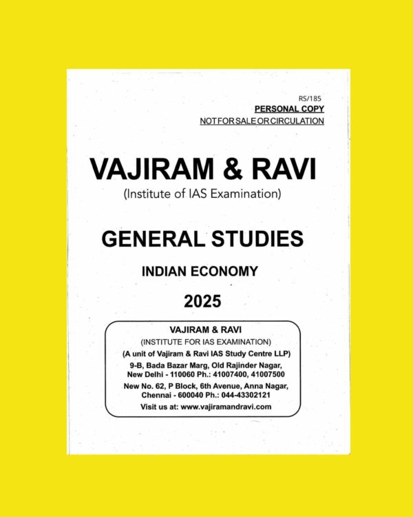 VAJIRAM AND RAVI 2025 PRINTED INDIAN ECONOMY FINAL (ENGLISH) {BLACK AND WHITE}