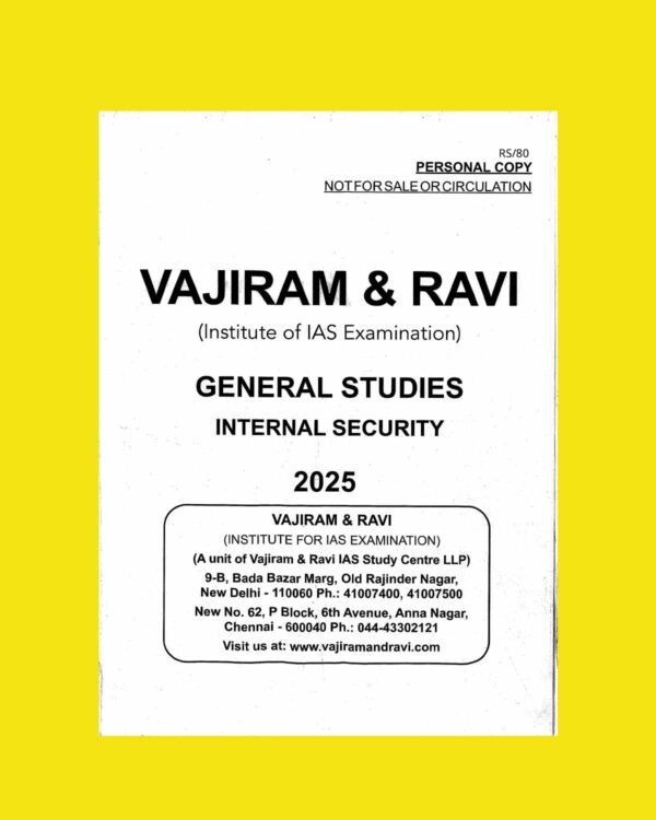 VAJIRAM AND RAVI 2025 PRINTED INTERAL SECURITY FINAL (ENGLISH) {BLACK AND WHITE}