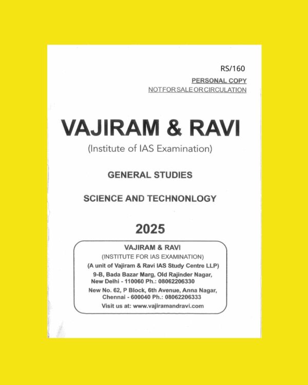 VAJIRAM AND RAVI 2025 PRINTED SCIENCE & TECH FINAL (ENGLISH) {BLACK AND WHITE}