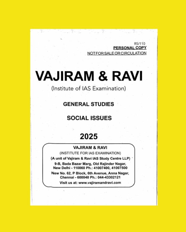 VAJIRAM AND RAVI 2025 PRINTED SOCIAL ISSUES FINAL (ENGLISH) {BLACK AND WHITE}