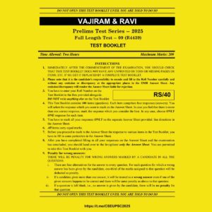 VAJIRAM & RAVI 2025 TEST-28 FULL TEST-9 (R4439) 2025 FINAL (ENGLISH) {BLACK AND WHITE}