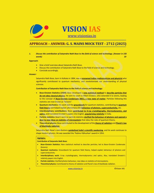 VISION IAS 2024 TEST-22 2712 MODEL ANSWER 2025 FINAL (ENGLISH) {BLACK AND WHITE}