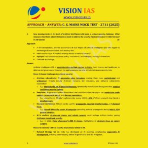 VISION IAS 2025 MAINS MODEL TEST-21 2711 MODEL ANSWERS BOOKLET 2025 FINAL (ENGLISH) {BLACK AND WHITE}