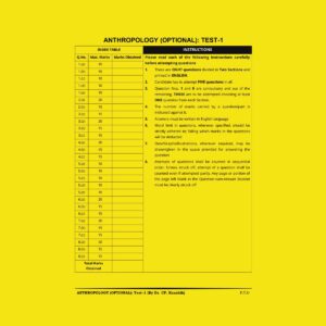 DRISTHI IAS 2025 QCA ANTHROPOLOGY TEST-1 2025 FINAL QCA (ENGLISH) {BLACK AND WHITE}
