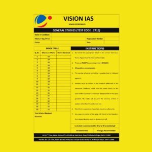 VISION IAS 2025 QUESTION CUM ANSWER BOOKLETS TEST-25 2715 ANSWERS BOOKLET 2025 FINAL (ENGLISH) {BLACK AND WHITE}