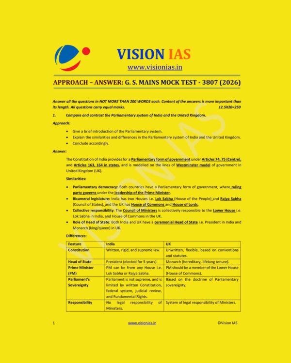 VISION IAS 2026 MODEL ANSWERS TEST-1 (3807) TO TEST-2 (3808) MODEL ANSWER 2026 FINAL (ENGLISH) {BLACK AND WHITE} GROUPED