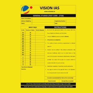 VISIONIAS 2025 QUESTION CUM ANSWERS BOOKLETS TEST-26 2716 ANSWERS BOOKLET 2025 FINAL (ENGLISH) {BLACK AND WHITE}