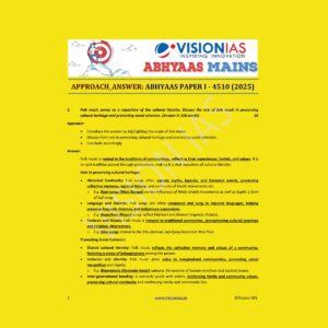 VISION IAS 2025 ABHYAAS MODEL ANSWERS GS-1(4510) 2025 FINAL (ENGLISH) {BLACK AND WHITE}
