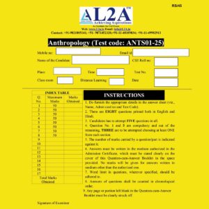 ANTHROPOLOGY L2A 2026 QUESTION CUM ANSWER BOOKLETS TEST-1 QCA BOOKLET 2026 FINAL (ENGLISH) {BLACK AND WHITE}