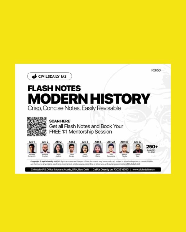 CIVIL DAILY IAS FLASH NOTES 2026 MODERN HISTORY 2026 FINAL (ENGLISH) {BLACK AND WHITE}