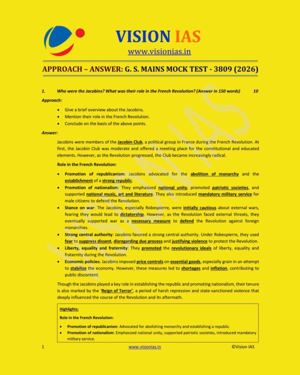 VISIONIAS 2026 MODEL ANSWERS TEST-3 (3809) MODEL ANSWER 2026 FINAL (ENGLISH) {BLACK AND WHITE}