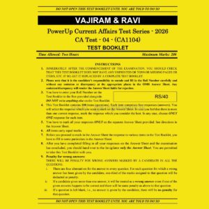 VAJIRAM & RAVI 2026 POWERUP CURRENT AFFAIRS TEST-4 2026 FINAL (CA1104) (ENGLISH) {BLACK AND WHITE}