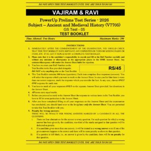 VAJIRAM & RAVI 2026 TEST-5 ANCIENT AND MEDIEVAL HISTORY (V7705)2026 FINAL (ENGLISH) {BLACK AND WHITE}