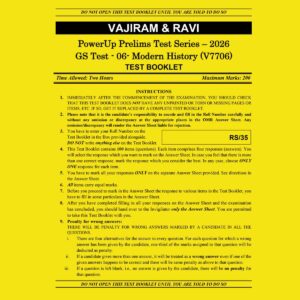 VAJIRAM & RAVI 2026 TEST-6 MODERN HISTORY (V7706) 2026 FINAL (ENGLISH) {BLACK AND WHITE}