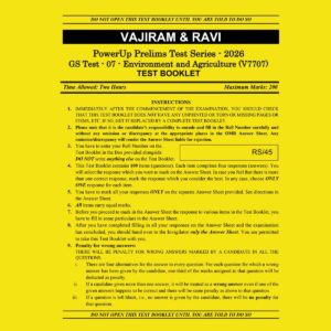 VAJIRAM & RAVI 2026 TEST-7 ENVIRONMENT AND AGRICULTURE (V7707) 2026 FINAL (ENGLISH) {BLACK AND WHITE}