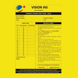 VISION IAS 2026 QUESTION CUM ANSWER BOOKLETS TEST-7 (3813) ANSWERS BOOKLET 2026 FINAL (ENGLISH & HINDI) {BLACK AND WHITE}BLACK AND WHITE}
