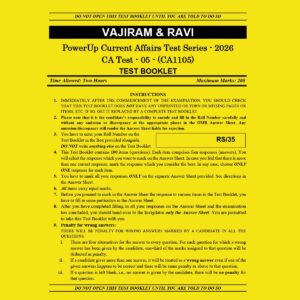 VAJIRAM & RAVI 2026 POWERUP CURRENT AFFAIRS TEST-5 2026 FINAL (CA1105) (ENGLISH) {BLACK AND WHITE}