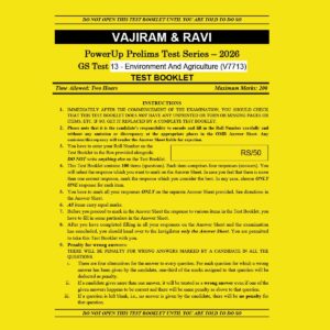 VAJIRAM & RAVI 2026 TEST-13 ENVIRONMENT AND AGRICULTURE (V7713) 2026 FINAL (ENGLISH) {BLACK AND WHITE}