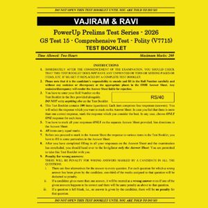 VAJIRAM AND RAVI 2026 TEST-15 COMPREHENSIVE TEST-POLITY (V7715) 2026 FINAL (ENGLISH) {BLACK AND WHITE}