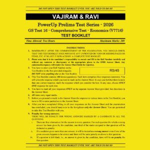 VAJIRAM AND RAVI 2026 TEST-16 COMPREHENSIVE TEST-ECONOMICS (V7716) 2026 FINAL (ENGLISH) {BLACK AND WHITE}
