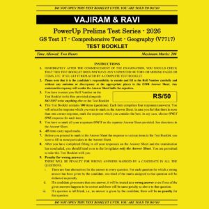 VAJIRAM AND RAVI 2026 TEST-17 COMPREHENSIVE TEST-GEOGRAPHY (V7717) 2026 FINAL (ENGLISH) {BLACK AND WHITE}