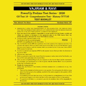 VAJIRAM AND RAVI 2026 TEST-18 COMPREHENSIVE TEST-HISTORY (V7718) 2026 FINAL (ENGLISH) {BLACK AND WHITE}
