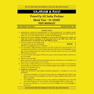 VAJIRAM & RAVI 2026 PRELIMS ALL INDIA MOCK TEST-1 2026 FINAL (ENGLISH) {BLACK AND WHITE}