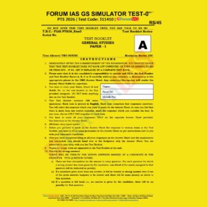 FORUM IAS 2026 SIMULATOR TEST-0 2026 FINAL (ENGLISH) {BLACK AND WHITE}