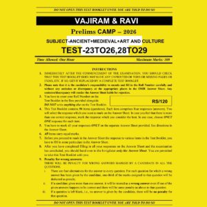 VAJIRAM&RAVI 2026 CAMP TEST-23TO26,28TO29 ANCIENT, MEDIEVAL, ART AND CULTURE 2026 FINAL (ENGLISH) {BLACK AND WHITE}