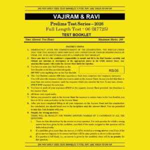 VAJIRAM & RAVI 2026 PT TEST-25 FULL TEST-6 (R7725) 2026 FINAL (ENGLISH) {BLACK AND WHITE}